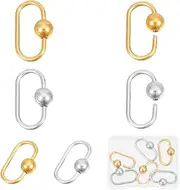 UNICRAFTALE 6Pcs 2 Colors Oval Clasp Necklace Connector Screw Carabiner Lock Screw Lock Clip Clasps Stainless Steel Key Clasp Lock Metal Lock Clasps Necklace Link Hook for Necklaces Jewelry Making