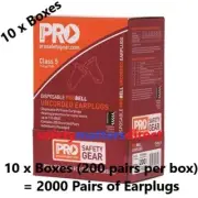 10 x Boxes /2000 Pairs ProChoice Pro Bell Earplugs Uncorded BULK Earplugs EPYU