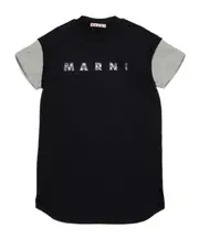 Marni Kids Rhinestone-Logo T-Shirt Dress 8Y,14Y,12Y,10Y black