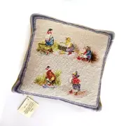 Vintage Tapestry Pillow,The Mayflowers Collection *NEW, Duck Needlepoint,Feather