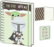 Star Wars Notebook (The Mandalorian 'The Kid's with Me' Design) Wiro A5 Writing Pad and Journal, Star Wars Gifts for Men, Women and Kids - Official Merchandise