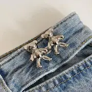 Teddy Bear Waist Adjuster Set 1 Pair - Bear - Silver - One Size