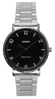 Casio Standard Analog Stainless Steel Black Dial Quartz MTP-VT03D-1B Men's Watch