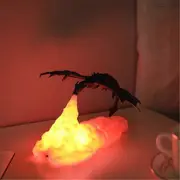 3D Fire-Breathing Night Light Dragon, 3D Printing Flame Dinosaur Lamp Mood Light USB Rechargeable, for Living Room Bedroom Decor Festival Kids Gift Fi