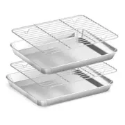 Baking Sheet Cookie Pans Set with Cooling Rack Sheets 10.5inch Stripe Rack-10.5