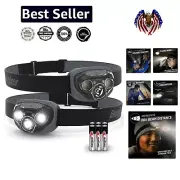 Water Resistant LED Headlamps - 7 Modes & 35hrs Runtime, Perfect for Outdoors