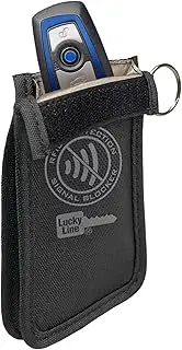 Lucky Line RFID Signal Blocking Key Hider Pouch Wallet with Adhesive & Velcro, Anti-Theft Storage Key FOB Battery Saver Credit Card Identity Protection (91801)