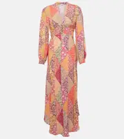 [Rixo] Rixo Trula patchwork crêpe maxi dress AU 6 multicoloured