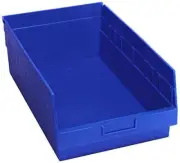 K-QSB210BL-4 4-Pack Store-More 6 inch Plastic Shelf Bins, 17-7/8 inch x 11-1/...
