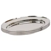 Oval Stainless Steel Serving Platters - 35cm x 24cm - Pack of 3
