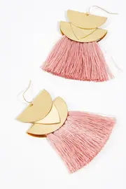 Tassel Hook Earrings--GRE-TASSE-PINK