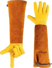 Professional Gardening Cowhide Leather Gloves Rose Pruning Thornproof Breathable