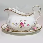 ROYAL ALBERT TENDERNESS Gravy Boat & Stand NEW NEVER USED made in England