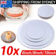 10pcs Cake Board Sliver Round Thick Cake Boxes Boards Party Wedding 3 Sizes