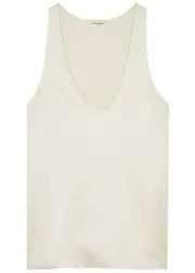 Yves Saint Laurent Silk-satin Tank - Off White - 38 (UK10 / S) 38 (UK10 / S)