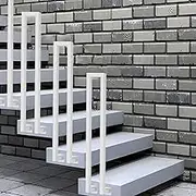 Side Mounted U-Shaped Staircase Handrails, Wrought Iron Floor Mounted Supports Stair Railing, Modern Gold Safety Square Tube Design Support Rod, for Balcony Attic Indoor Outdoor(White,2.5ft/75cm)