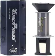[18 grams] Yuropress Coffee Press – Air Press Coffee Maker, Smooth, Grit-Free, Fast Brewing with Micro-Filters, Includes 350 Filter Papers & Accessories