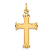 Sterling Silver Gold Tone Polished Cross Pendant