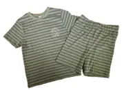 BNWT Youth Boys Sz 12 Target Brand Khaki Stripe Print Knit Summer PJ Pyjama Set