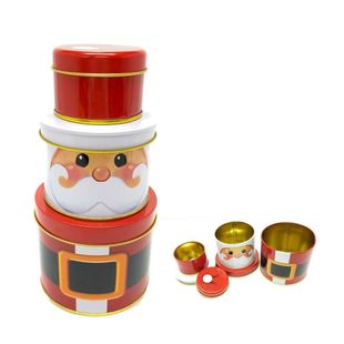 摩達客耶誕-聖誕老公公創意三層糖果罐擺飾交換禮物