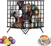 Coffee Pod Holder, Square Wire K Cup Holder Espresso Pod Organizer, Nordic Style Iron Coffee Pod Organizer, Coffee Bar Accessories, for Kitchen Coffee Bar Office