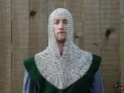 Butted Chain Mail Armor Coif Aluminium Chainmail Hood