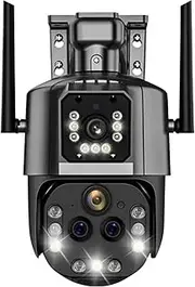 8K WiFi Security Camera 20x Zoom Outdoor 4K Four Lens Dual Screen PTZ Cam Auto Tracking CCTV WiFi Surveillance Cameras(U/S,8K 20xZoom Add 32G)
