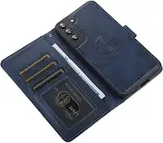 [GoshukunTech] for Samsung Galaxy S24 5G Case,for Galaxy S24 5G Phone Cover [2 in 1 Wallet Leather Case] Detachable Magnetic Flip Cover with Card Slots,Wrist Strap-Navy Blue