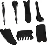 BCOATH 1Set Massage Scraping Board Set Black Meridian Scrapers for Body Face Relief Simple Massaging Tools for Neck Shoulders Back and Legs Practical and Durable Massage Tools