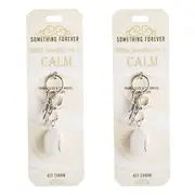 2PK Wishstone White Howlite Key Charm Keychain Keyring Women's Accessories