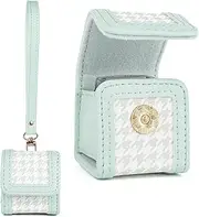 HIYQIN Adorable Storage Case Compatible with Fujifilm Instax Pal, Instax Pal Mini Case with Wrist Band - Plaid Green