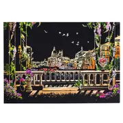 2PCS Creative DIY Scratch Bright City Night View Scraping Painting World Sightseeing Pictures as Gifts