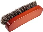 Baluue Horse Hair Shoe Brush Portable Wooden Cleaning Tool for Boots Shoes Ergonomic Grip Reduces Fatigue for Polishing Shine Present for Friends Family