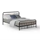 Artiss Bed Frame Double Size Metal Base Mattress Platform Foundation Black LEO