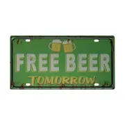 2xtin Sign Free Beer Tomorrow Metal Tin Sign Vintage Retro Man Cave 150x300mm