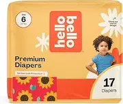 Hello Bello Diapers, Size 6 (35+ lbs) Flower Child - 17 Count of Premium Disposable Baby Diapers, Hypoallergenic with Soft, Cloth-Like Feel