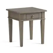 Simpli Home Carlton Wood 18" Square Transitional End Side Table in Farmhouse ...