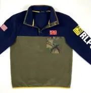 Ralph Lauren Sweatshirt Mens M Hi Tech Fleece American Flag Patch