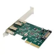 PCI-E 4x Express to USB 3.1 USB-C Type C Dual Port Add on Riser Expansion Card f