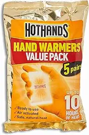 HOTHANDS Hand Warmers Pair Value Pack Air Activated Warmers Up to 10 Hours of Heat, 5 count