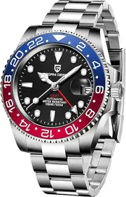 BY BENYAR PAGANI DESIGN 40mm GMT Automatic Mens Mechanical Watches Stainless Steel Waterproof Sapphire Glass Luminous Wristwatch for Men Ceramic Bezel PD-1662