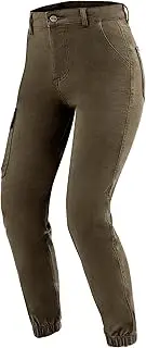 [OZONE MOTO] Jane Lady Motorradjeans Damen | Aramidfaser Futter | Knieprotektoren Stufe 2 | Taschen für Hüft und Steißbeinprotektoren | Cargotasche | Jogger Fit
