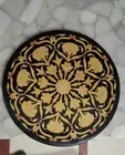18" Black Marble Table Top coffee center side Stones Inlay tiger eye Stones b10