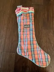 New Matilda Jane Once Upon a Time Plaid Ruffle Christmas Stocking