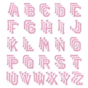 Iron on Letter Patches, 78Pcs Letters A-Z, Pink 2inch Height