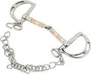 Mrisata Horse Bit Horse Mouth Bit Horse Snaffle Horse Snaffle Bit D Snaffle Bit Horse Bit Horse Bit Stainless Steel Copper D Snaffle Bit with Chain for 125mm Horse Mouth, Equestrian Accessories