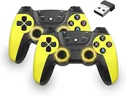 HKOORLAMULS 2.4G Wireless Dual Gamepad with 9 Color Variants - Compatible with PC, Android TV, and Windows Systems (yellow)