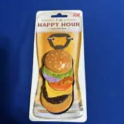 HAPPY HOUR Hamburger Burger Bottle Opener NOC new old stock DCI Brand