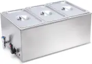Commercial Grade Stainless Steel Bain Marie Buffet Food Warmer Steam Table for C