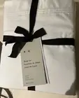 New WEST ELM 400 Thread Count Organic Percale Pleated Edge Queen Sheet Set White